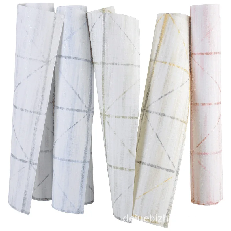 Nordic Non Woven Geometric Square Grid Wallpaper Modern Simple Living Room Bedroom Wall Paper for Room