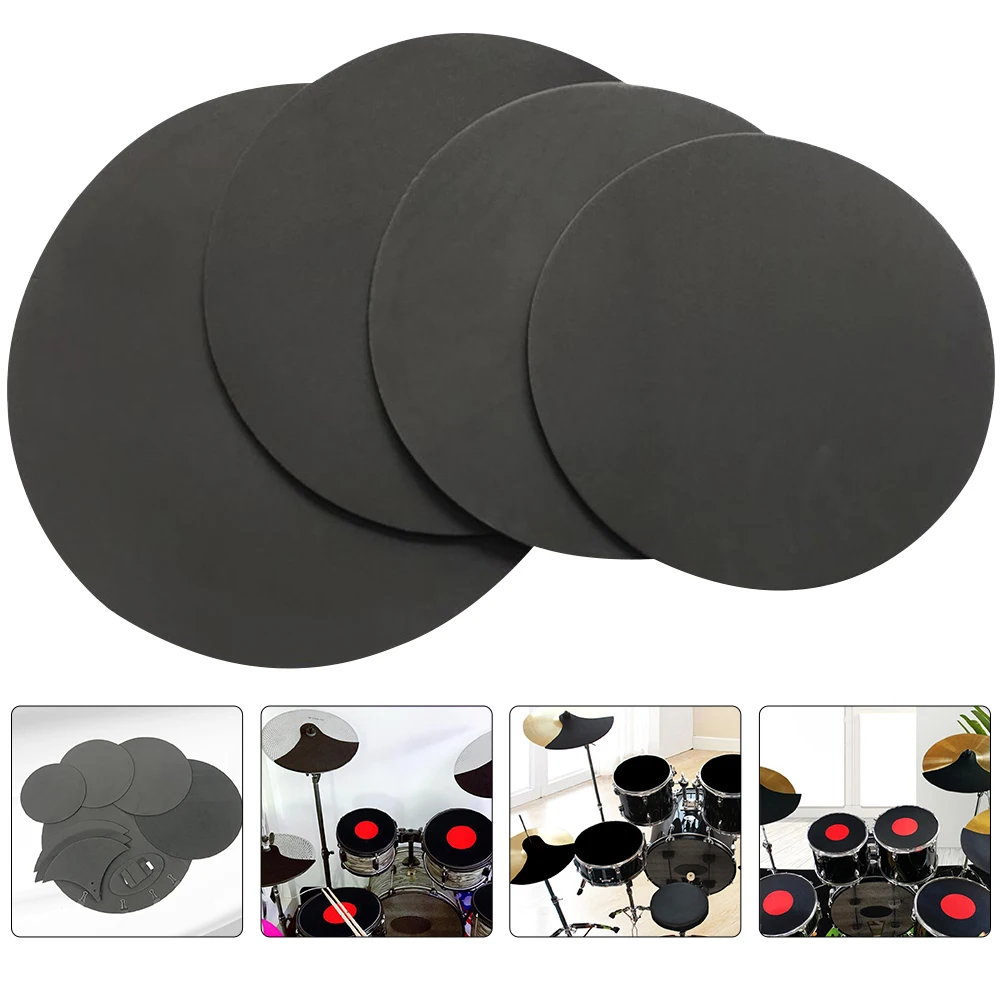 

8 Pcs Drum Mute Pad Soundproof 12 13 14 16 Inch Practice Jazz Accessories Snare Drum Pads Mutes Dampeners Roller