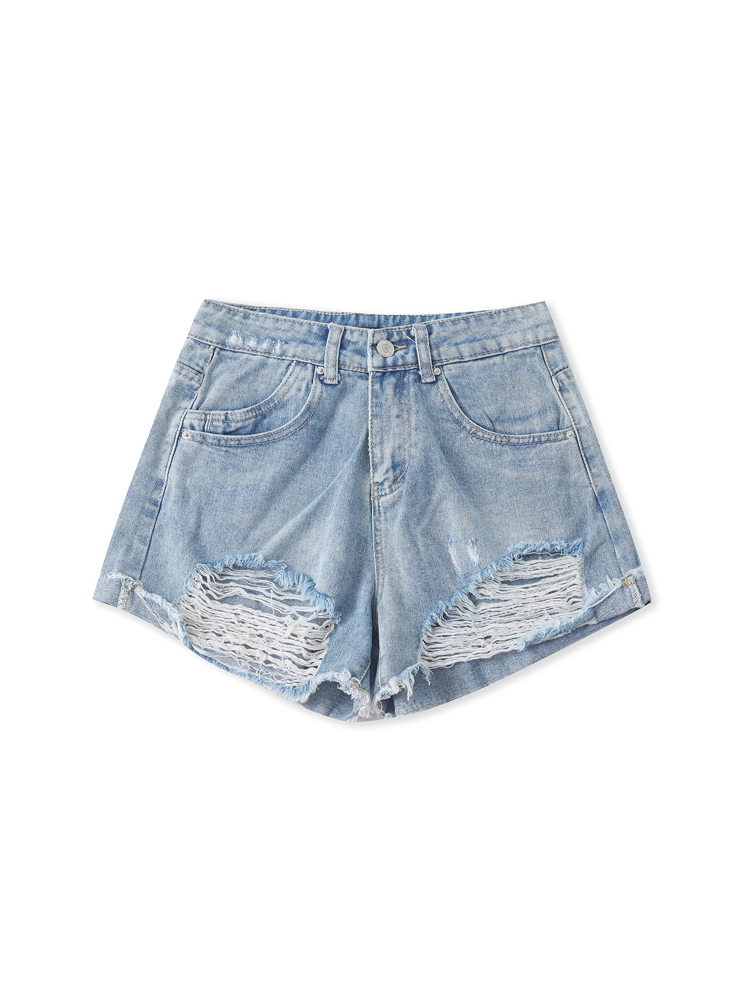Women's Ripped Mini Denim Shorts Vintage 2000s Y2k Gyaru Oversize Micro Jeans Shorts High Waist Hot Cowboy Pants Shorts Summer