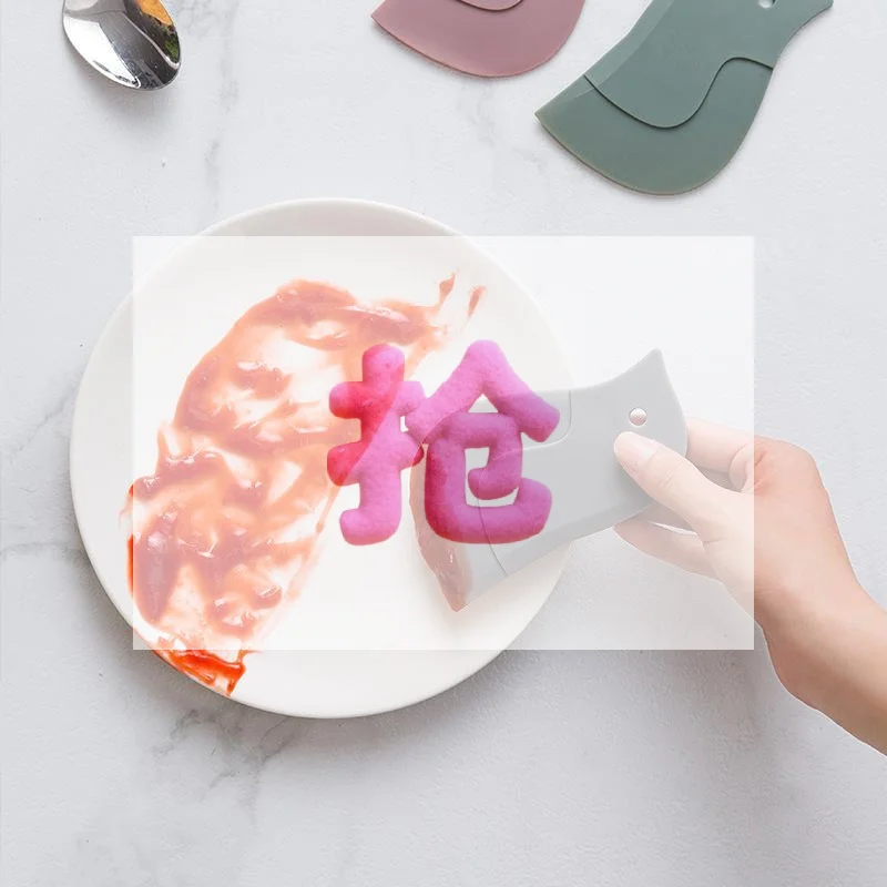 Household Kitchen Multifunctional Soft Scraper Dirt And Grease Cleaning Tool Silicone Scraper To Clean Pots And Oil Stains