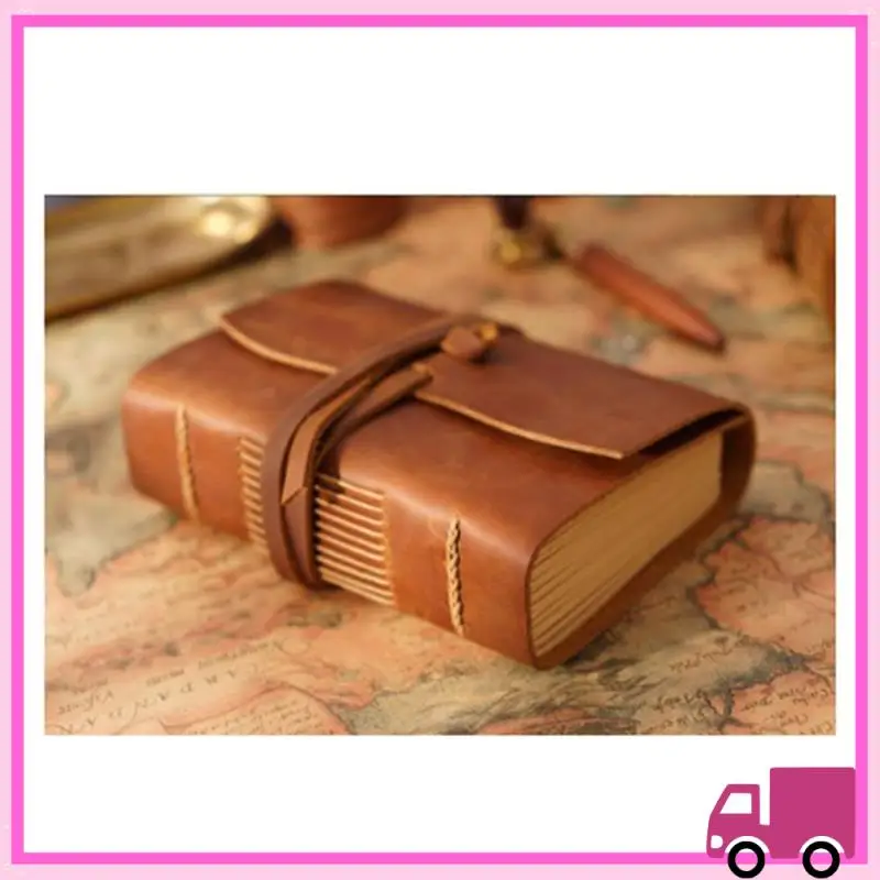

Compact Handmade Leather Journal - 100X155mm Leather Bound Daily Writing Notebook & Journals To Write In For Travel/Diary