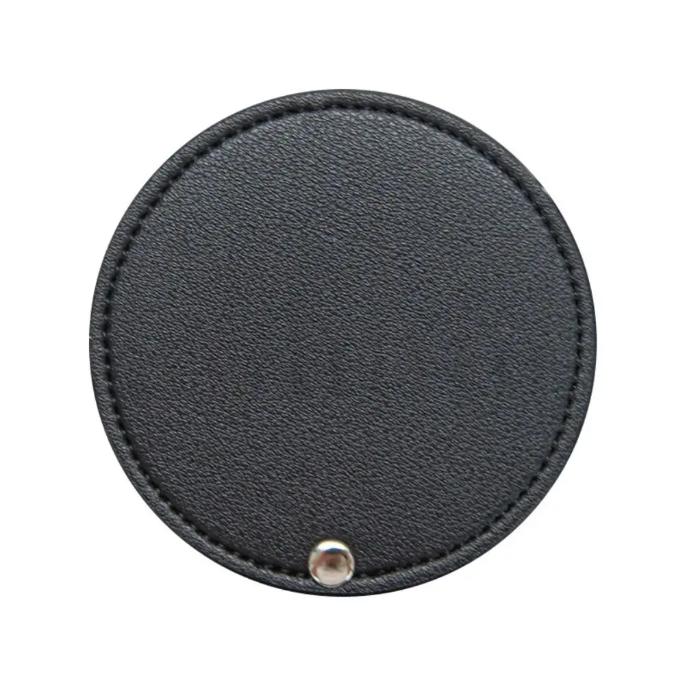 Nouveau Miroir de maquillage en cuir Pu miroir cosmétique léger Ultra-mince Mini miroir de poche de couleur unie