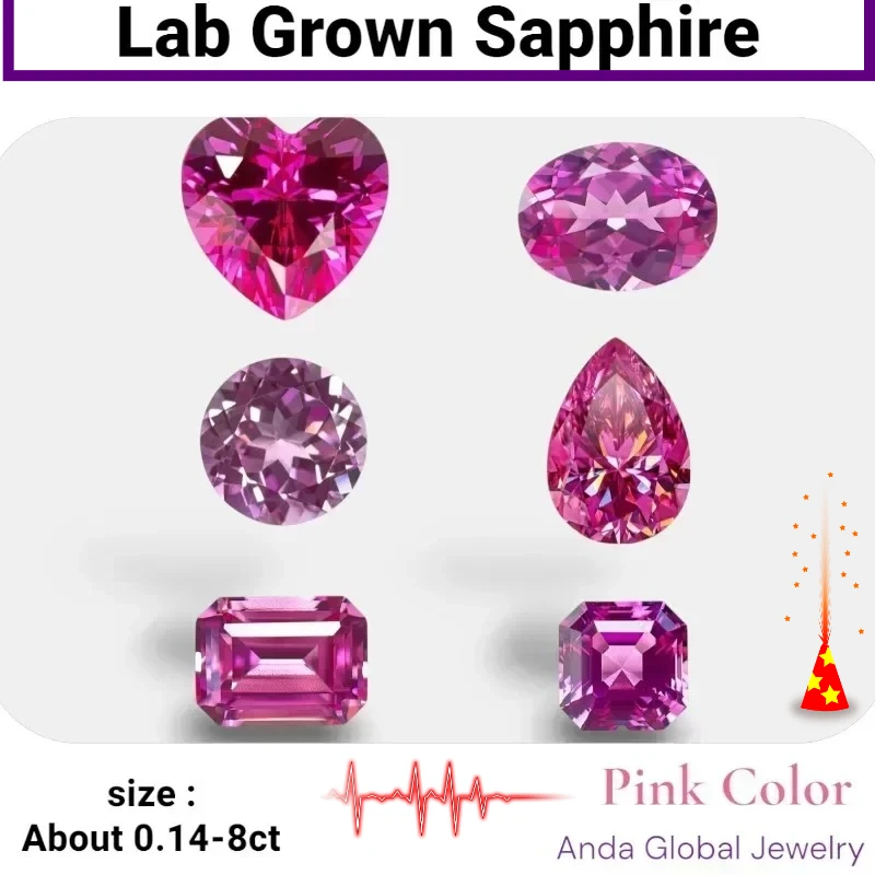 

Искусственный сапфир розового цвета для изготовления ювелирных изделий: колец, ожерелий, серег. Основные материалы с сертификатом AGL. Для повседневного использования.