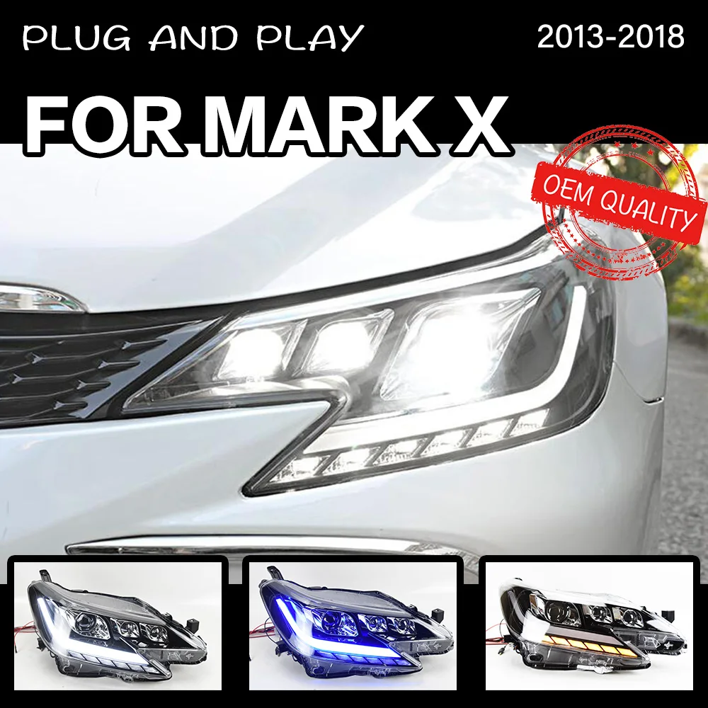 Headlight For Reiz Mark X 2013-2020 Car автомобильные товары LED DRL Hella 5 Xenon Len Hid H7 Reiz Mark X Car Accessories