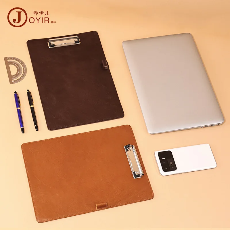 

Leather simple business folder test paper sorting storage board leather A4 veneer office documents signing book high-end sense f