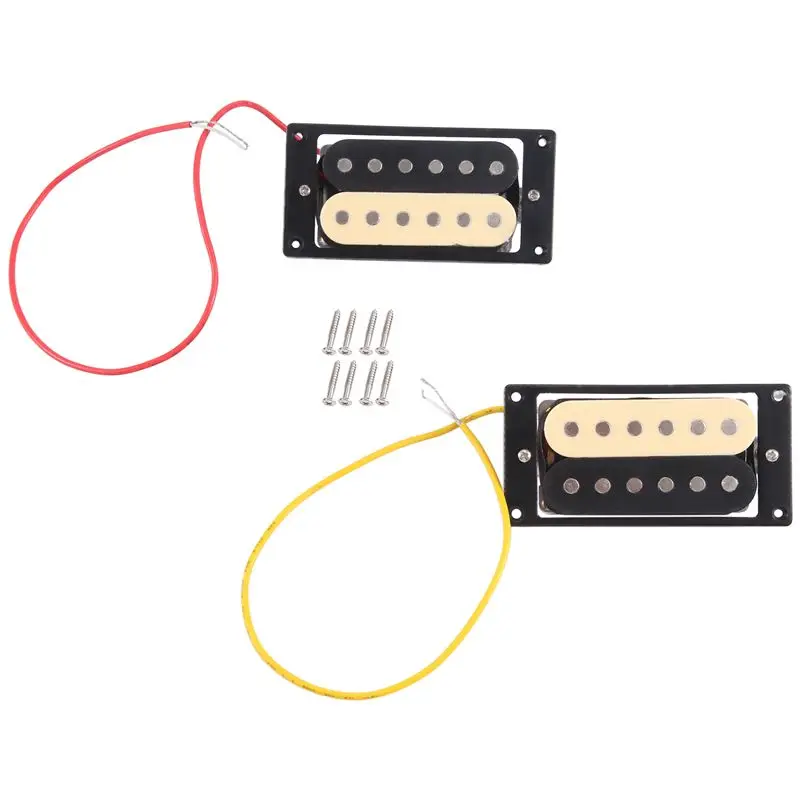 HOTB72A 2Pcs Electric Guitar Pickups 50/52 Zebra Faced Humbucker Double Coil Electric Guitar Pickups