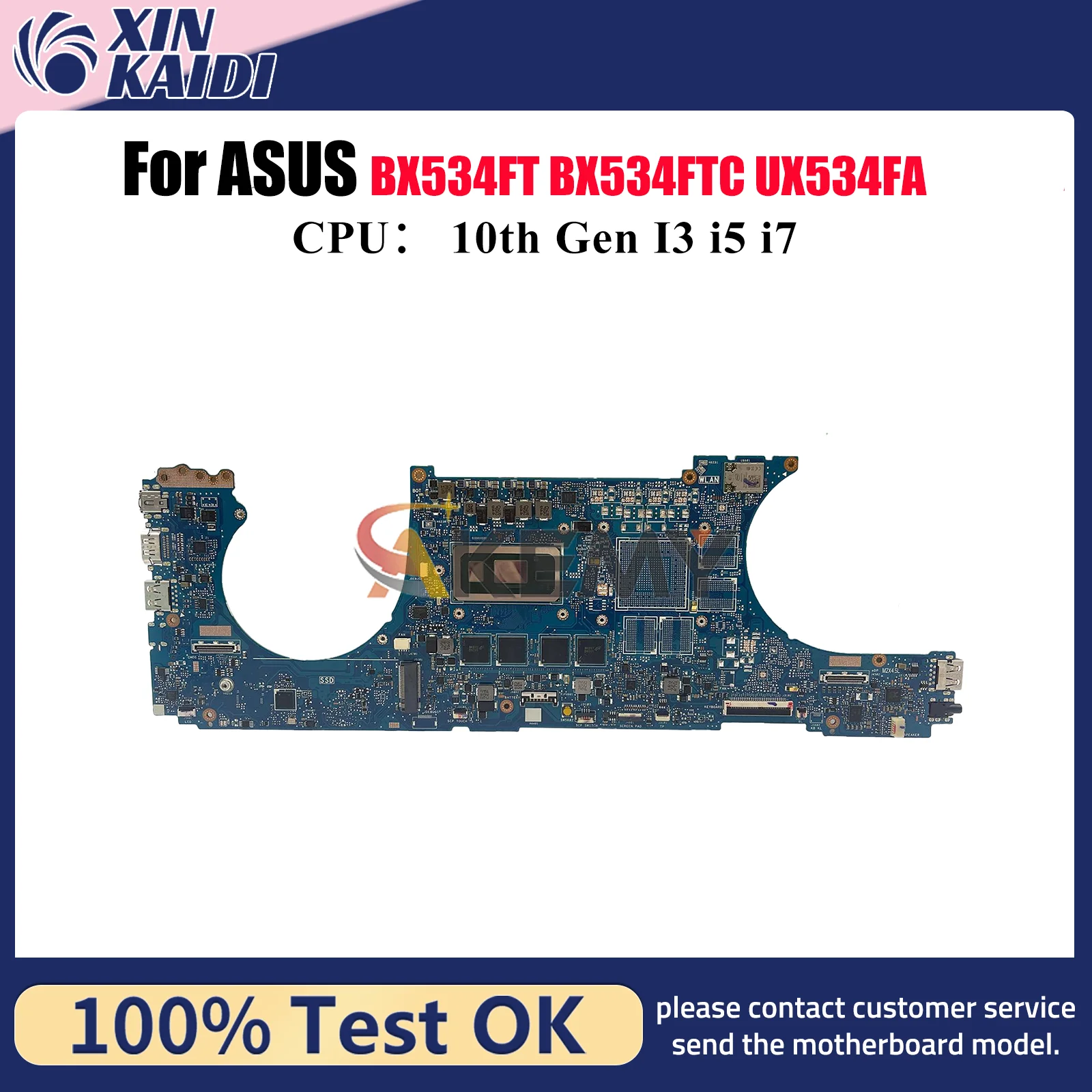 

UX534FA Laptop Motherboard For ASUS RX534FTC UX534FTC BX534FT BX534FTC UX534FT BX533FTC UX534F Mainboard With 10th Gen I3 i5 i7