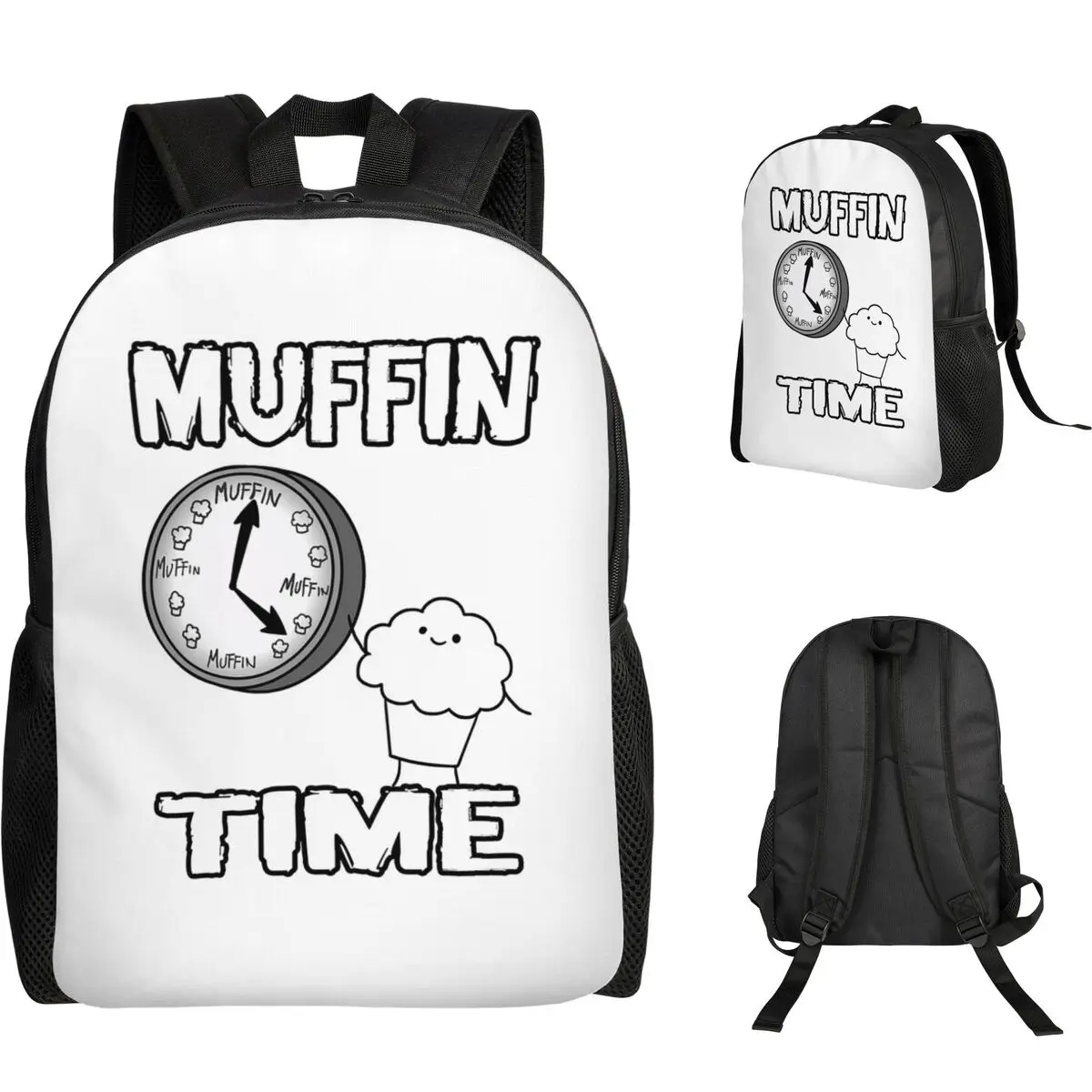 It Is Muffin Time (With Text) Backpack Student Boys Girls BookBag School Bag Laptop Shoulder Bags