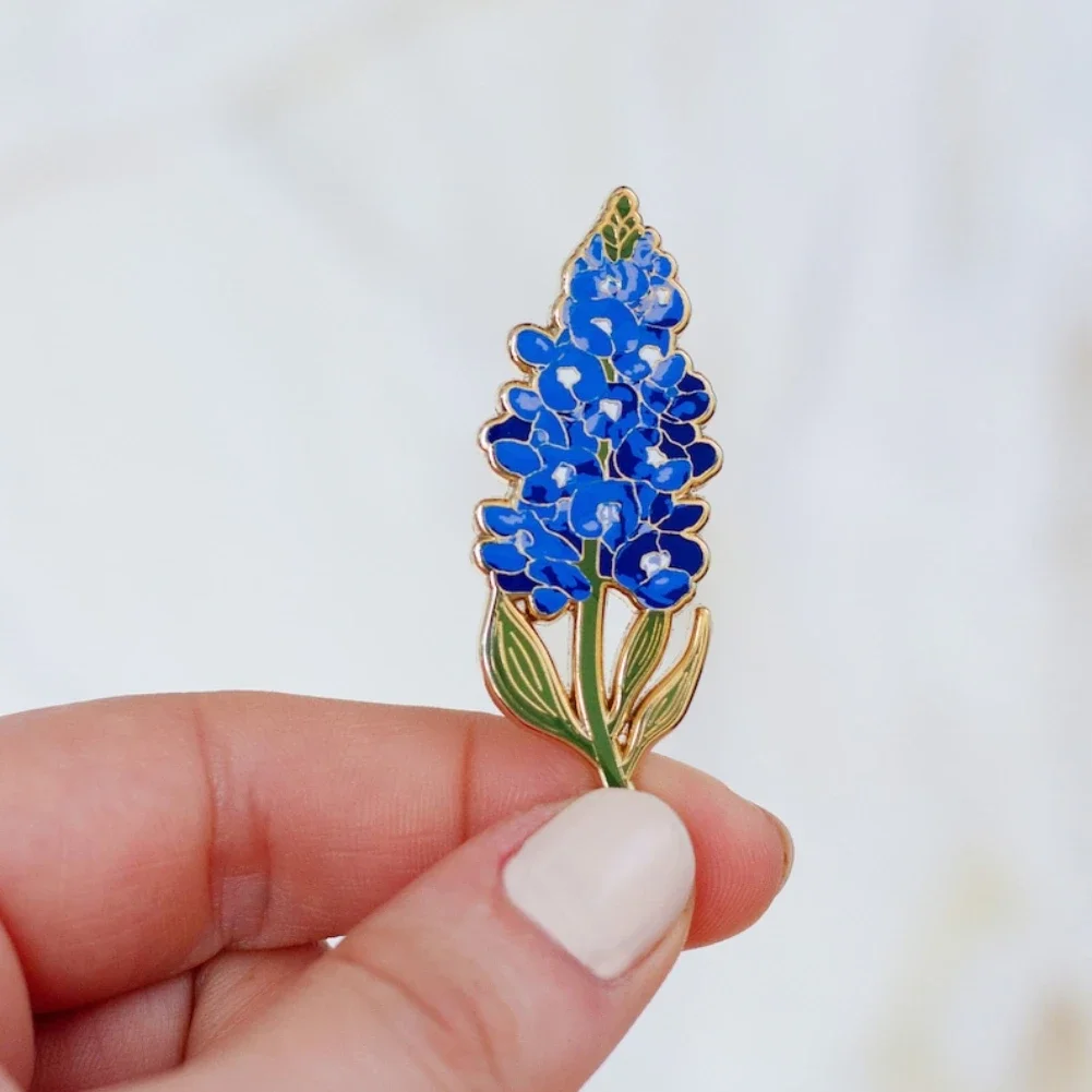 Bluebonnet Hard Enamel Pin Texas Wildflower Badge Floral Brooch Botanical Nature Lover Gift Garden Enthusiast Spring Bloom