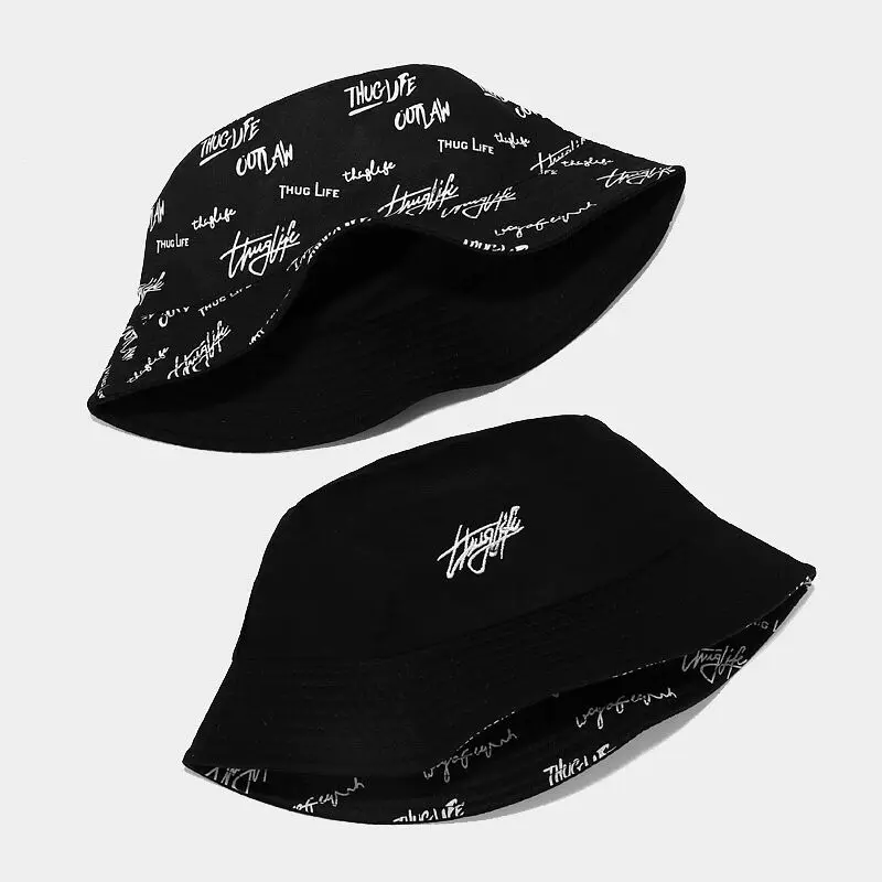 Unisex Letter Embroidery Printing Personality Bucket Hats Fishermen Caps Outdoor Casual Cap Sunscreen Hat