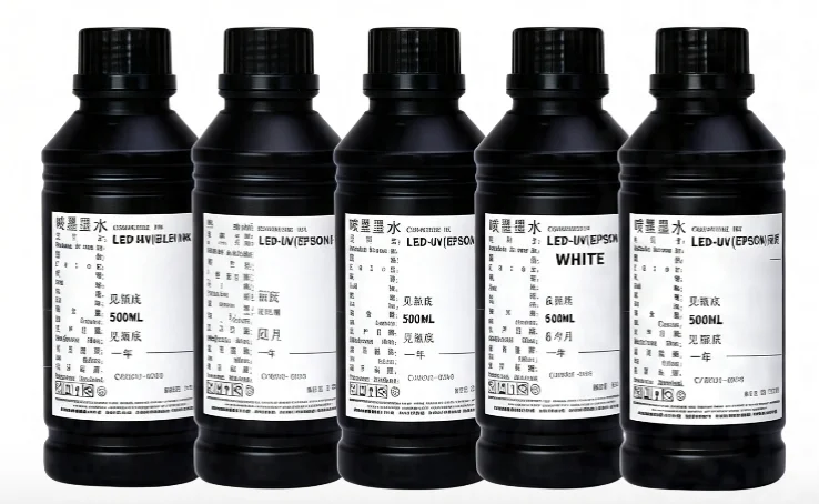Hard LED UV Ink 500ml/Bottle, Compatible for Epson UV Flatbed Printer, Fit DX5 DX7 XP600 TX800 I3200 Printhead