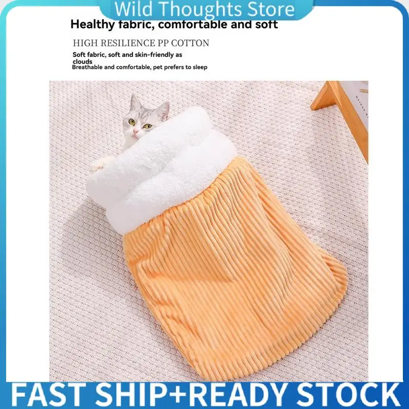 

Warm Cat Sleeping Bag Soft Cat Bed Comfortable Cat Nest House For Cats Lovely Cat Nest Cat Accessories-[Qahk]