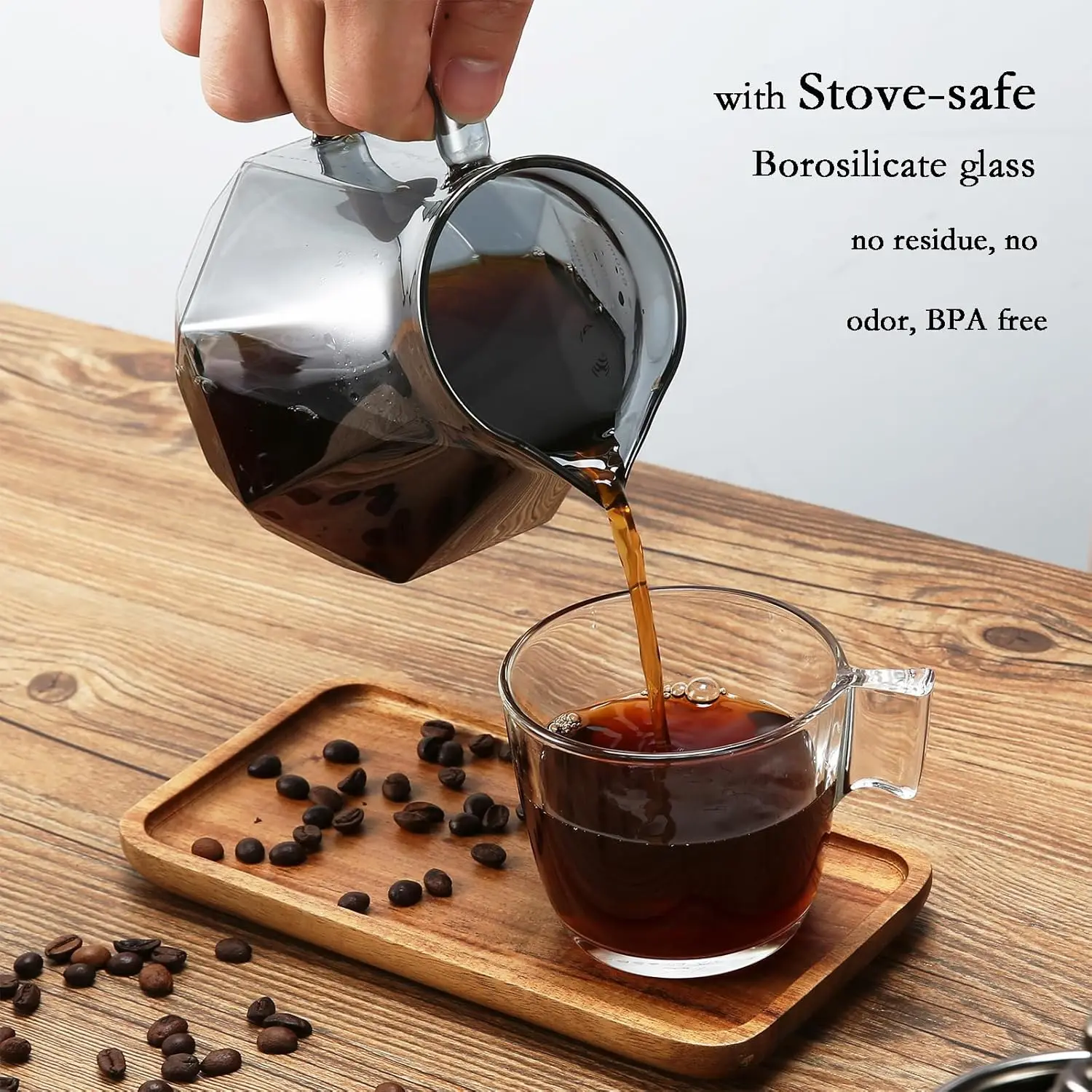 Magpie Glass Coffee Pot For V60 Filter Cup Set Glass Sharing Pot Household Drip-Type Coffee Filter Cup - view 4
