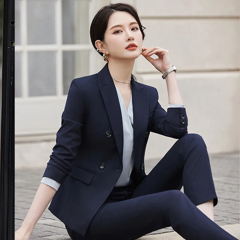 Suit Women's Spring High-End Hotel Front Desk Manager Work Clothes Professional Business Reception Formal Wear plus Size