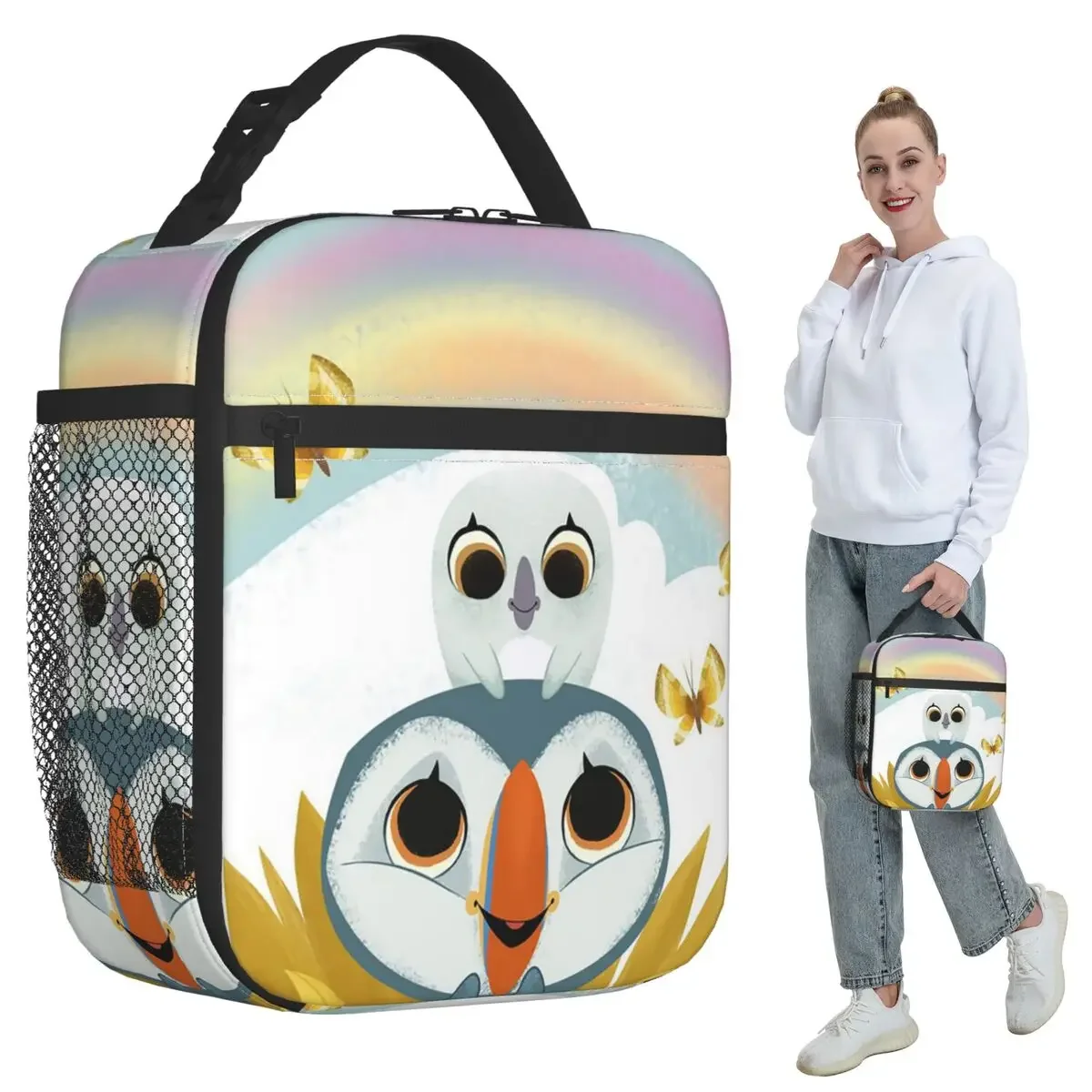 Puffin Rock And New Friends Insulated Lunch Bag for Kids School Cooler Thermal Food Box Tote Portable Lunch Boxes Container