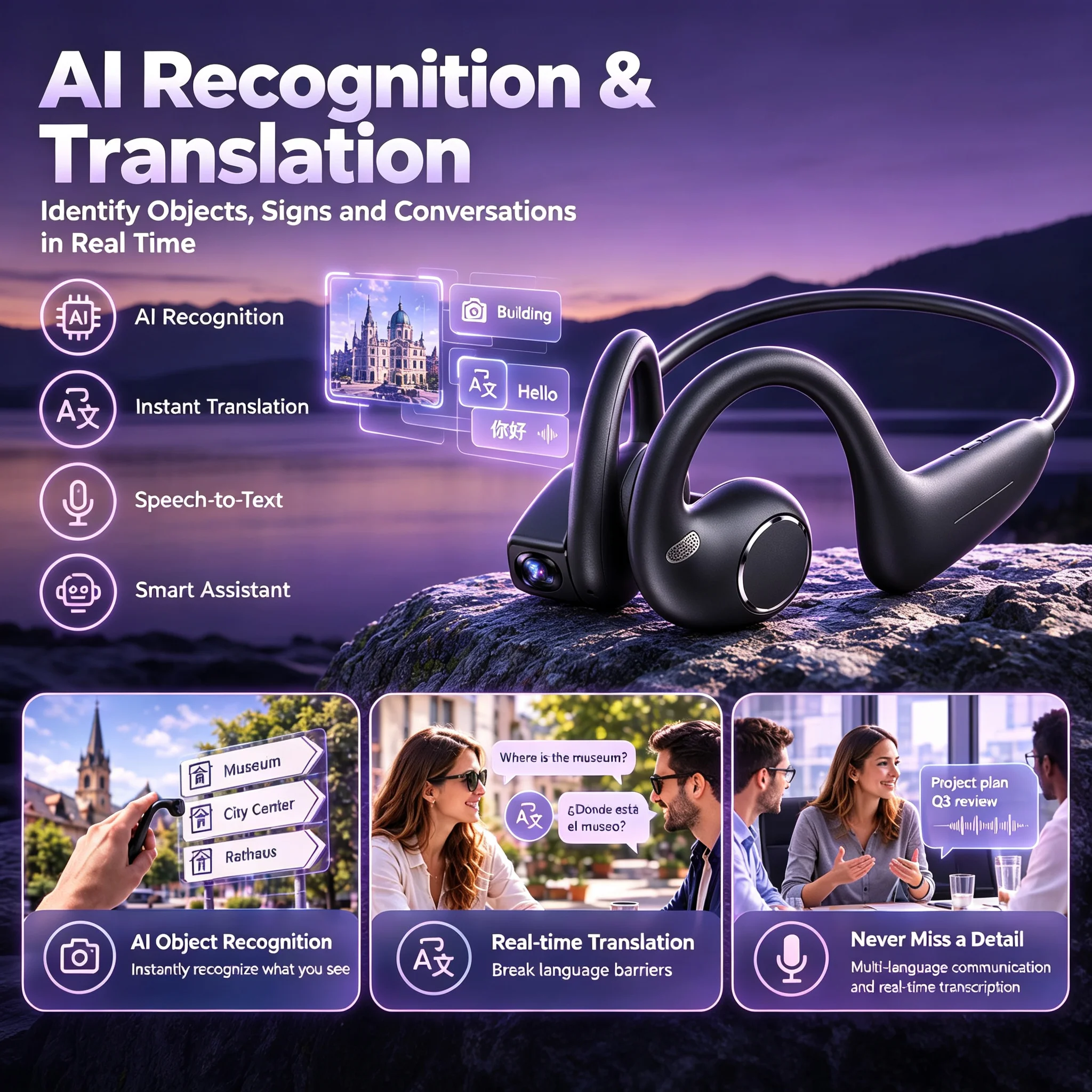 Hot New AI Smart Camera Earbud - Wireless Charger recension och pris