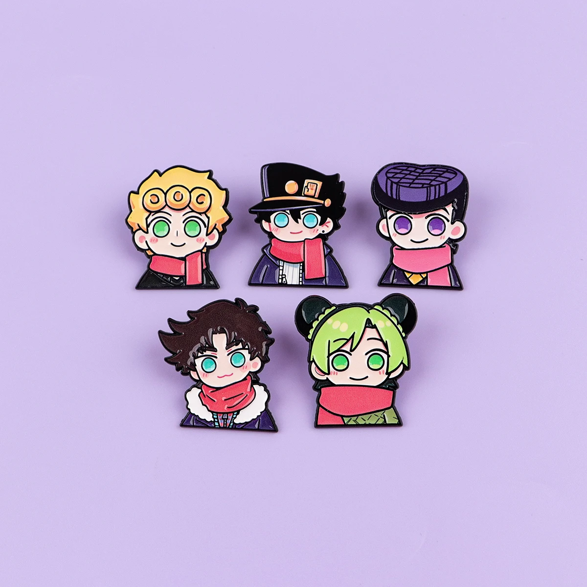 5 Stück niedliche Emaille-Pins mit Cartoon-Motiven für Manga-Broschen-Set, modische Anstecknadeln, Schmuckgeschenk für Fans und Freunde