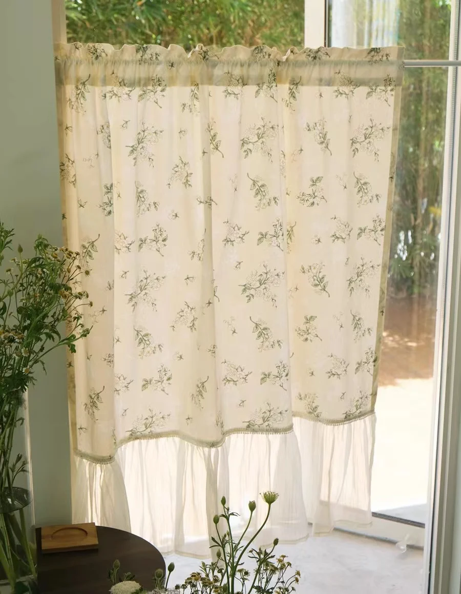 Beautiful Spring Soft Half Cotton Door Curtain Decoration,Partition Japanese Printing Lovely Tube Curtain,Kitchen Cafe Curtains