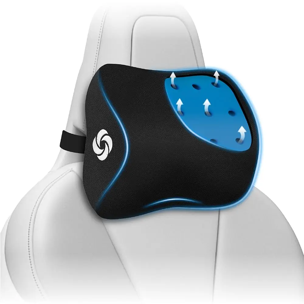 

Ergonomic Neck Pillow – Large Car Neck Pillow for Driving, Gel Memory Foam Cushion for Travel, Cooling Car Support Headrest