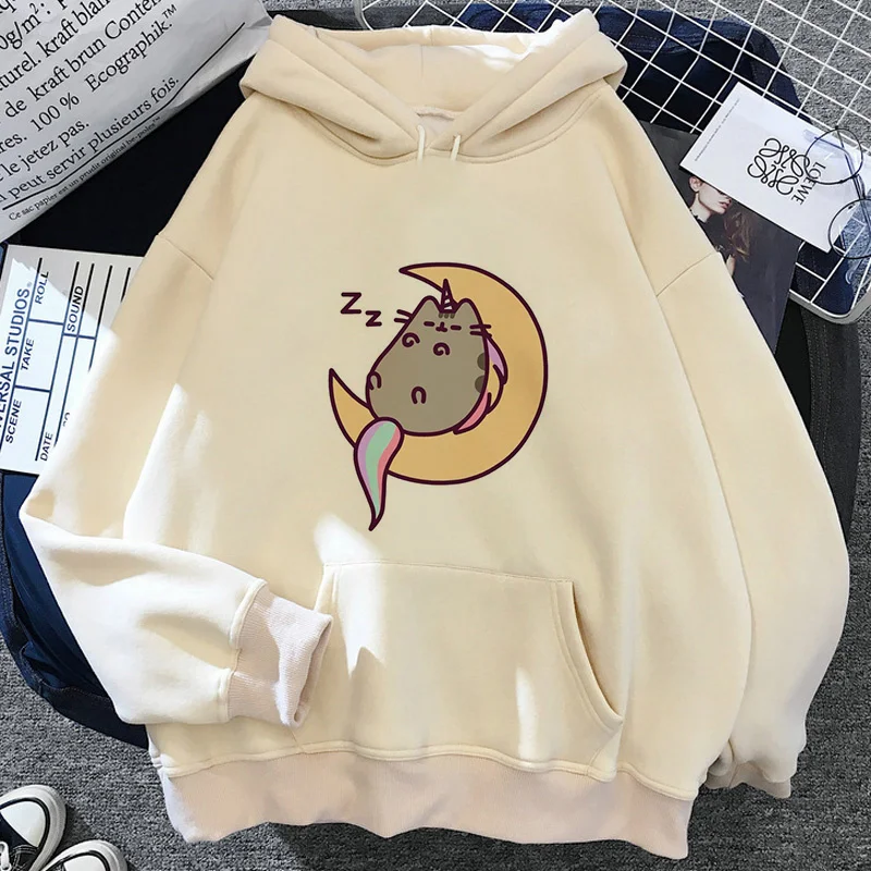 Pusheen Cat hoodies women y2k aesthetic streetwear hip hop printed female hoddies hip hop Korea