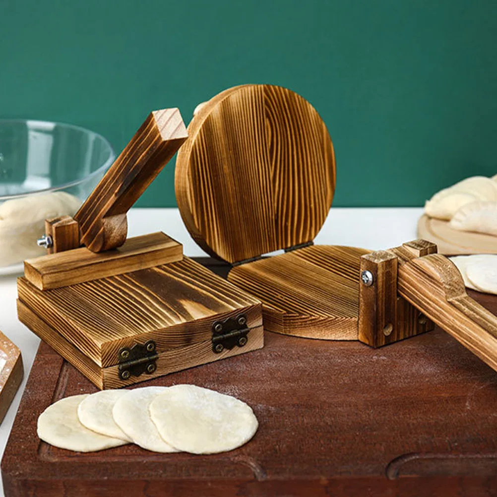

2pcs Square Manual Dumpling Wrapper Mold Retro Wooden Dough Presser Kitchen Household Dumpling Presser Bar Accessories