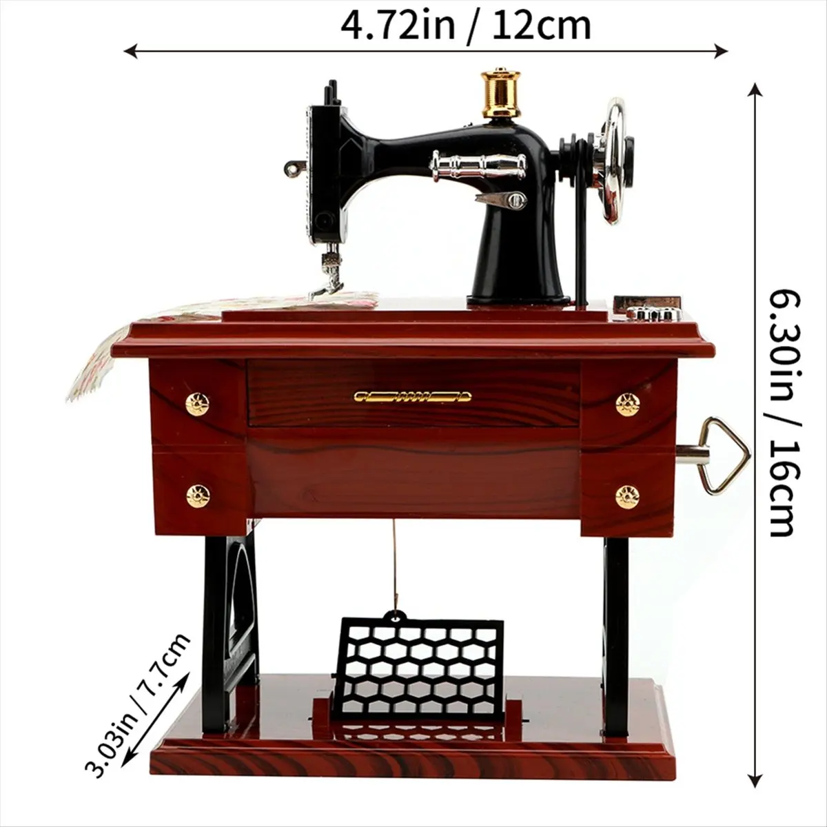 Plastic Mini Sewing Machine Style Music Box Hand Crank Vintage Music Boxes Festival Gift New Year Gift Birthday Gifts