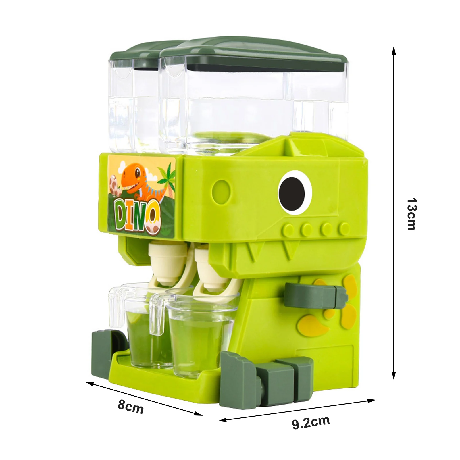 子供用恐竜デュアルウォーターディスペンサーおもちゃ、かわいいピンクとブルーの冷温水ジュース飲料噴水シミュレーションキッチンおもちゃ