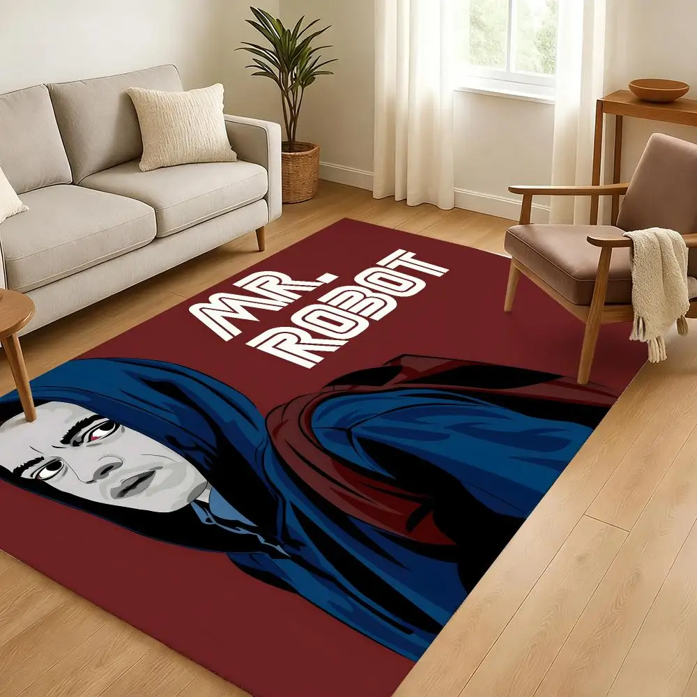 Mr. Robot Floor Mat Soft Thickened Absorbent Non-Slip Bedroom Living Room Door Mat Home Decor Flannel Rugs