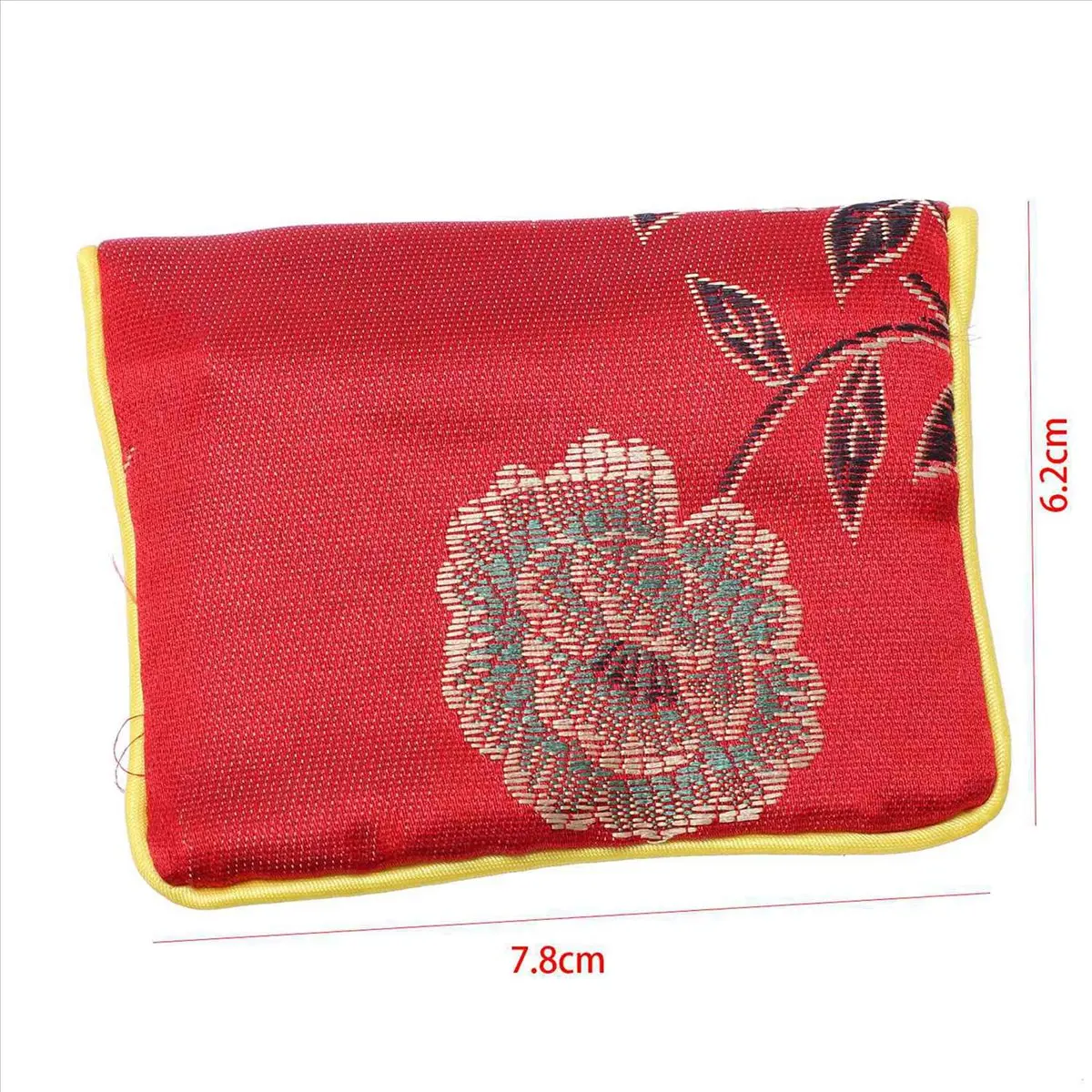 M09K 48 in 1 Small Jewelry Box Jewelry Red Jewelry Bag Embroidered Silk Cloth Bag Coin Purse