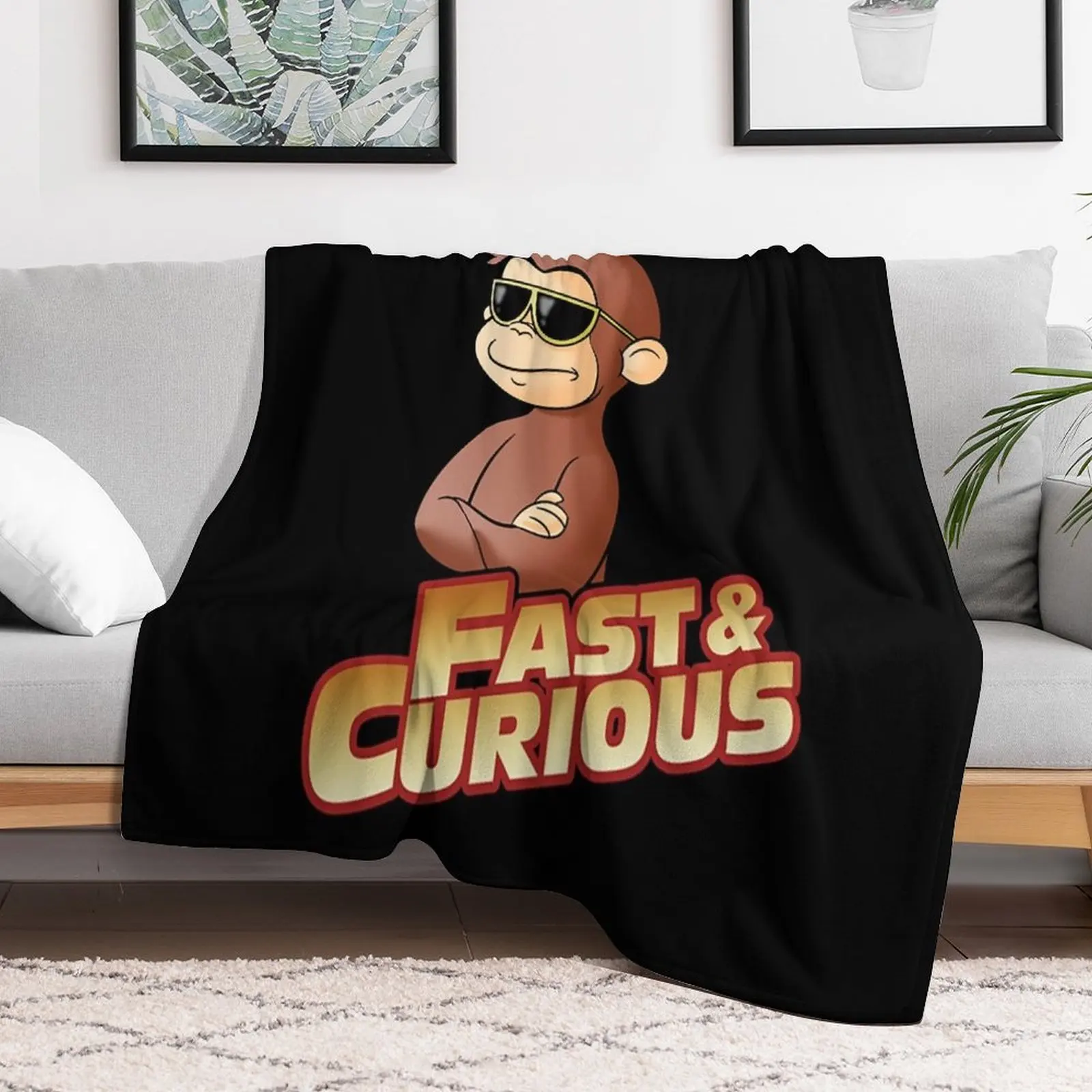 Curious George T-ShirtFAST AND CURIOUS V2 Throw Blanket Hairy Summer Beddings Soft Beds Blankets Sofas Of Decoration Blankets