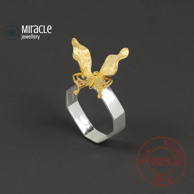 

Miracle из стерлингового серебра 925, оригинальный дизайн, шепот, свежее романтическое легкое живое художественное кольцо с французской бабочкой для подарка
