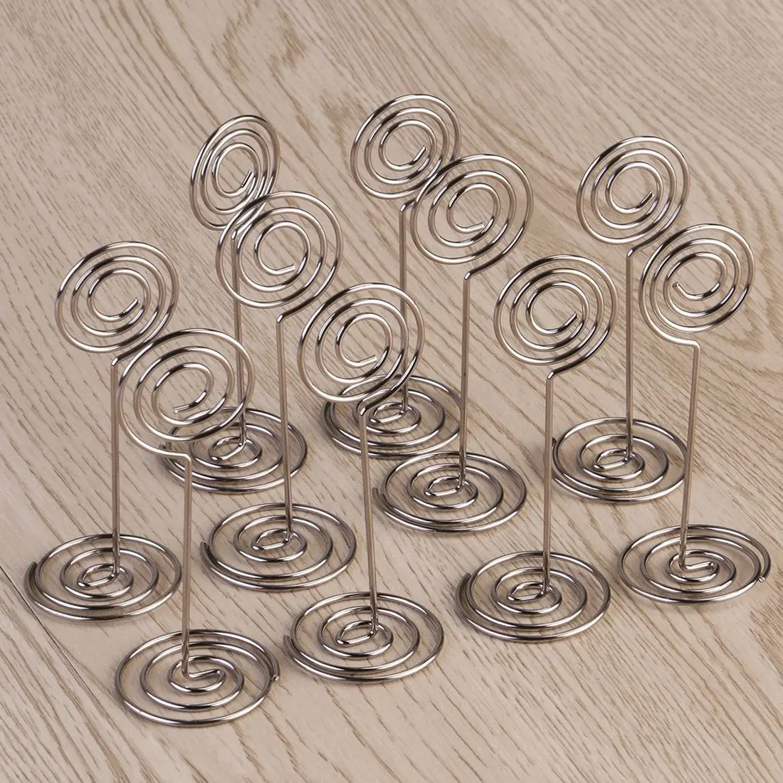 10pcs Swirl Table Number Photo Holder Stands for Weddings Party