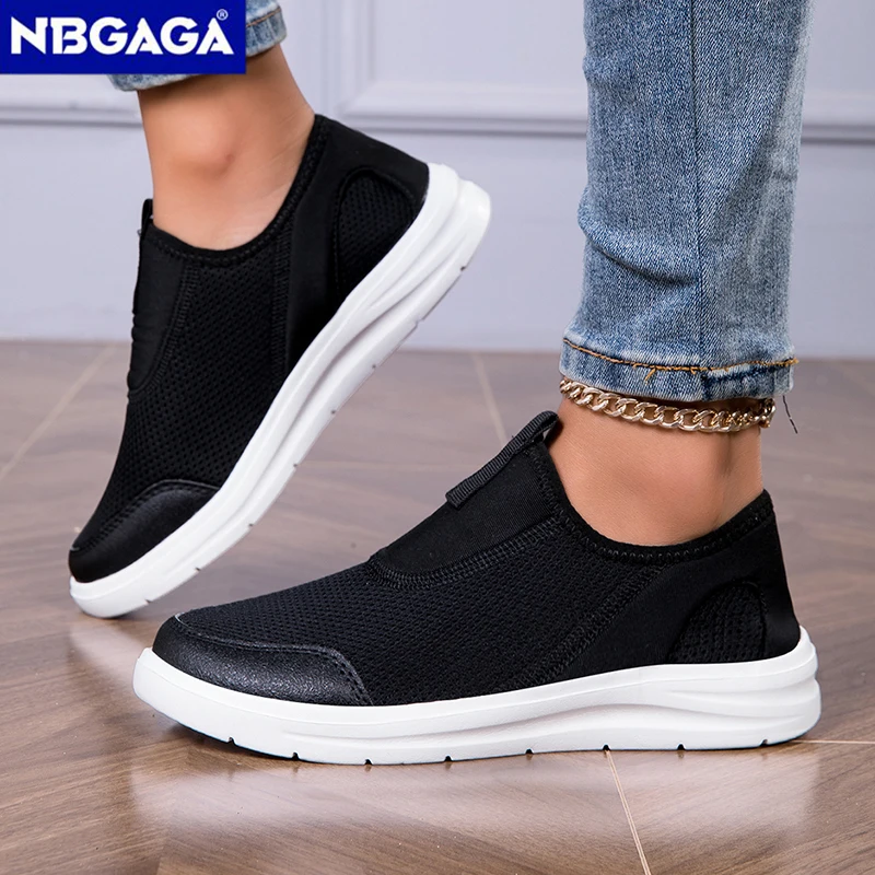 المرأة الكلاسيكية الراحة الانزلاق على المتسكعون تنفس عارضة مبركن حذاء مسطح للسيدات المشي حجم كبير 36-43 #2