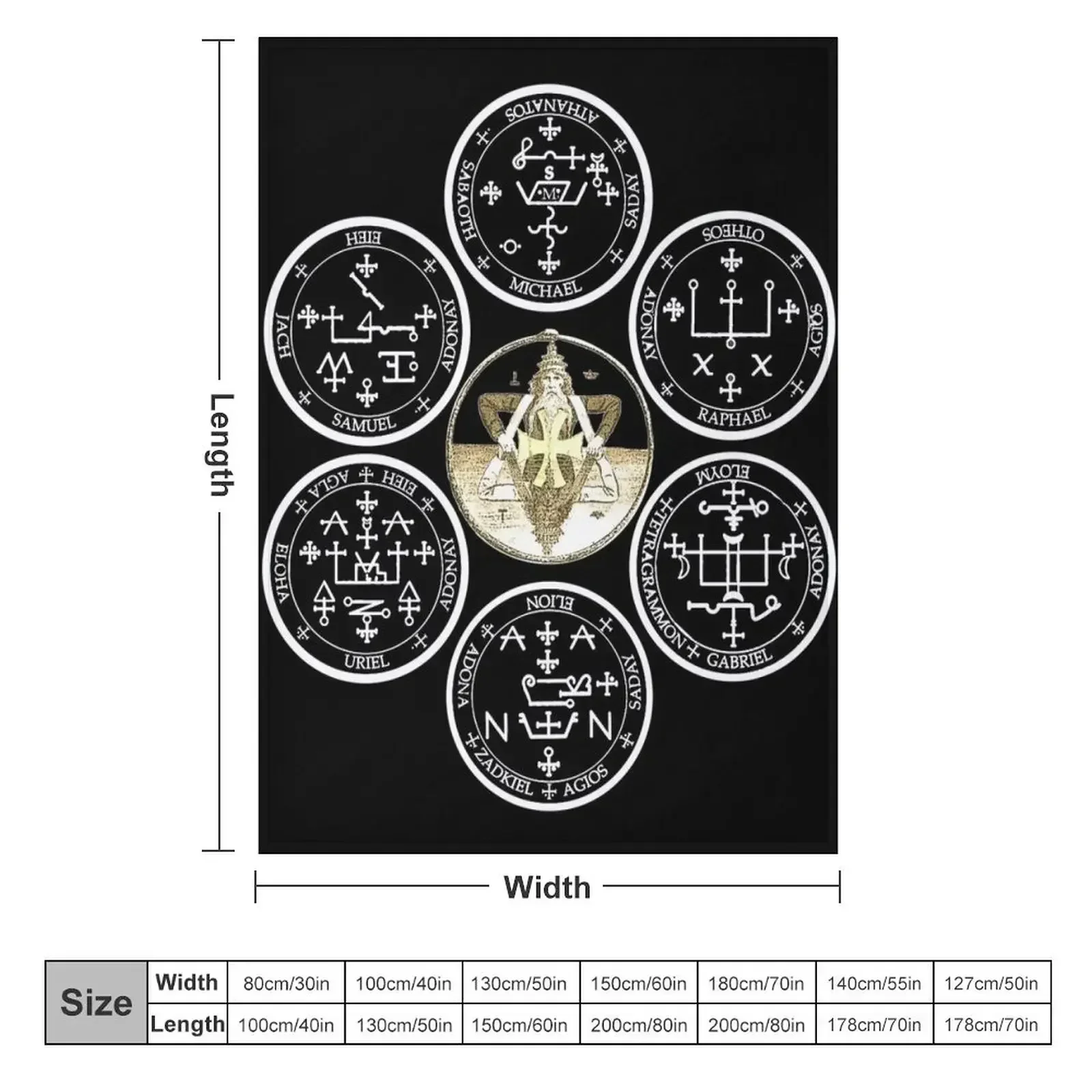 The Seven Archangel Sigils - Solomon's Seals Archangel Seals Sigils Throw Blanket Large Luxury Brand wednesday for sofa Blankets