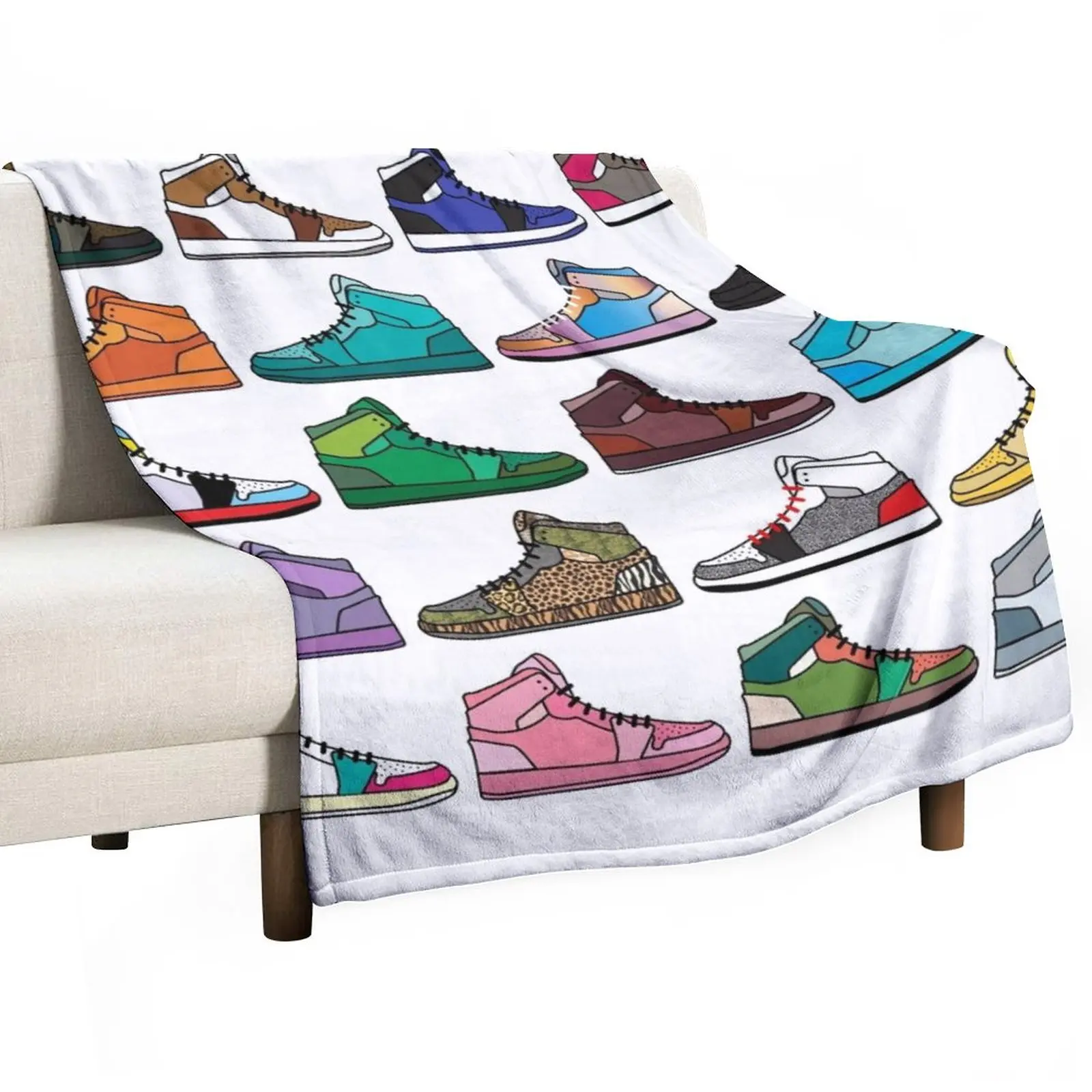 Sneaker pattern Throw Blanket Bed covers Decorative Throw Blankets