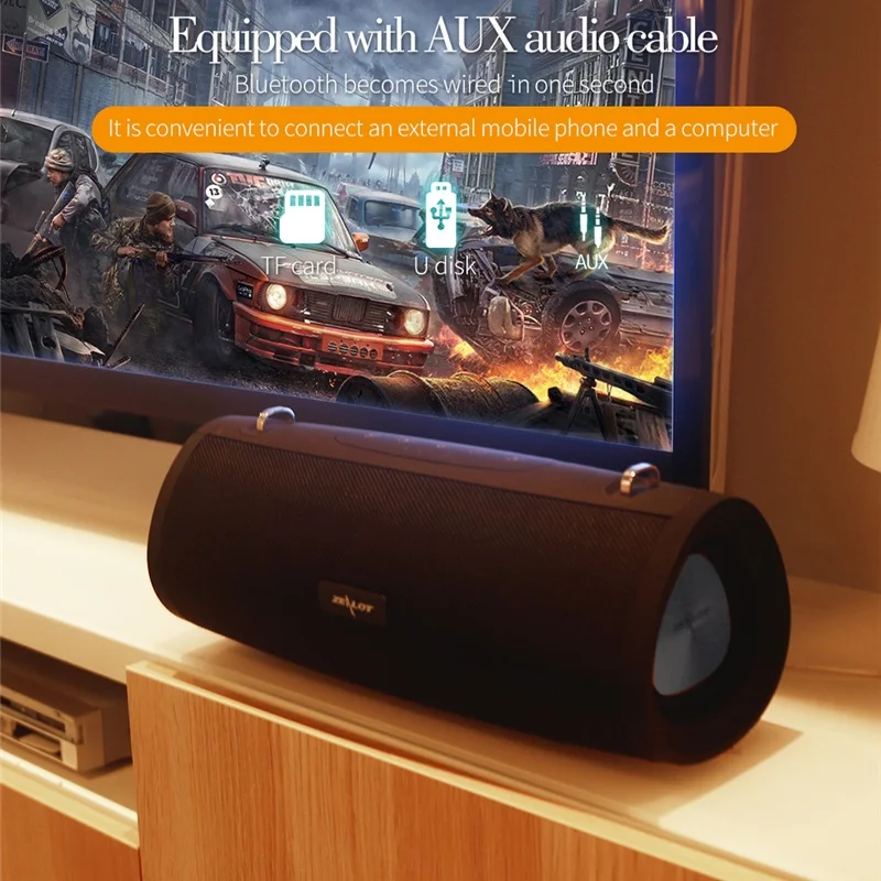 ZEALOT-S38 Bluetooth Speaker Portable Subwoofer Outdoor Wireless Speaker support TF card,USB Flash Drive