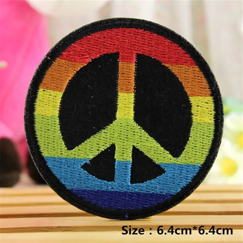 Cartoon Rainbow Garment Appliques, Colorful Peace Label, Iron on Patch Clothing, DIY Accessory, New Arrival, Special Offer