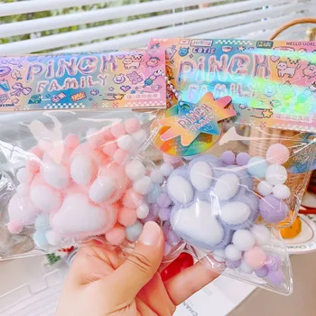 PU ช้า Rebound Sensory ของเล่น Kawaii ตุ๊กตาแมวเท้า Squ ishy Fidget ของเล่น Mochi Antistress ความเครียดบรรเทาของเล่นสําหรับเด็กผู้ใหญ่