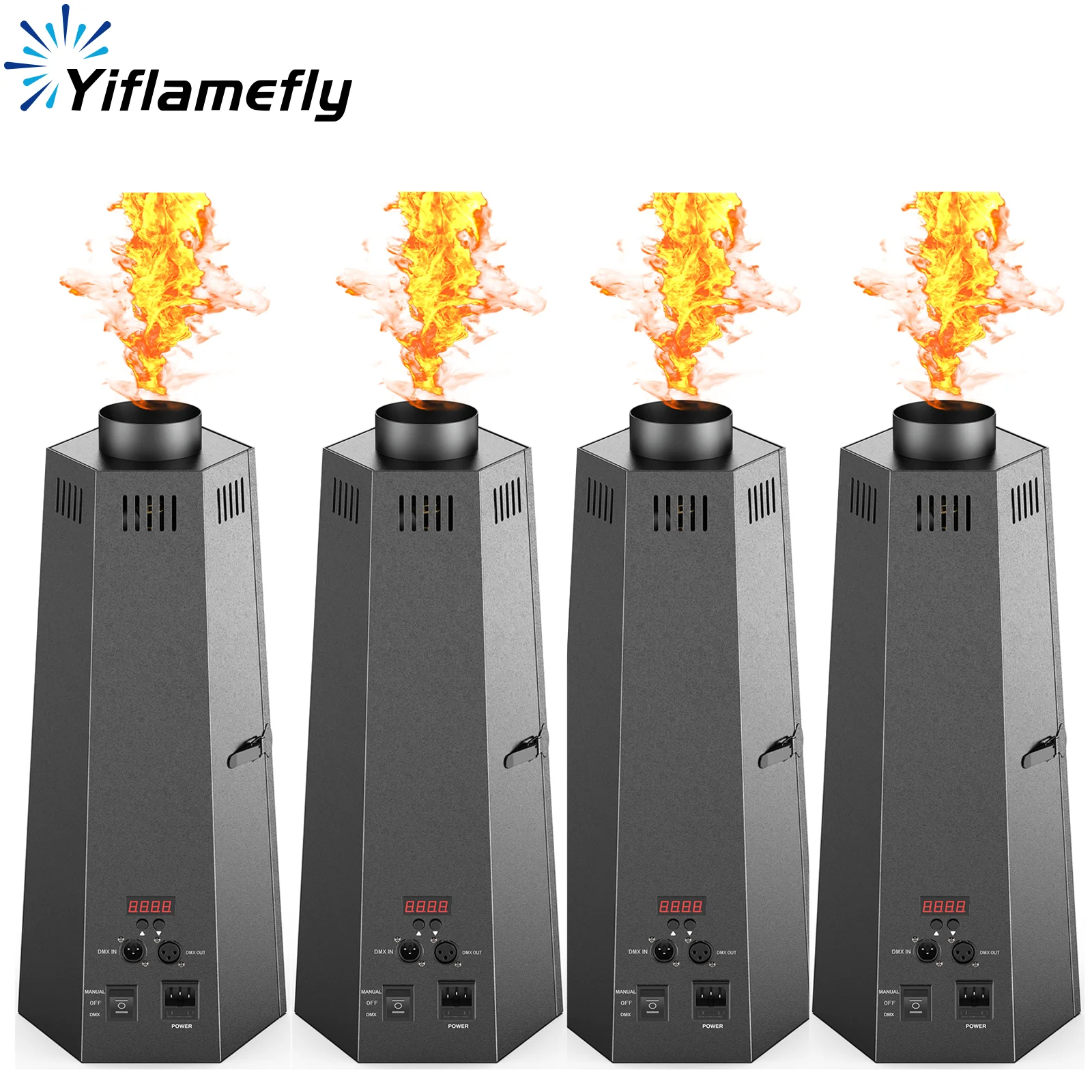 

Yiflamefly 4 шт. 80 Вт шестиугольная сценическая машина с пламенем True Flame Flamethrow DMX512 машина с пожарной колонкой для уличного шоу-вечеринки