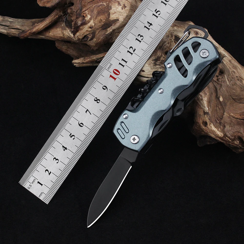 Multifunctional Pocket Folding Swiss Knife Outdoor Portable Camping Emergency Mini Multitool Knife Scissor Keychain Box Cutter