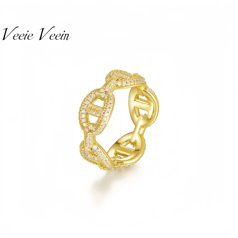 

Veeie Veein Элитный бренд Кольцо с муассанитом S925 Стерлинговое серебро Кольцо с сертификатом GRA Модный аксессуар для мужчин Свиные носы