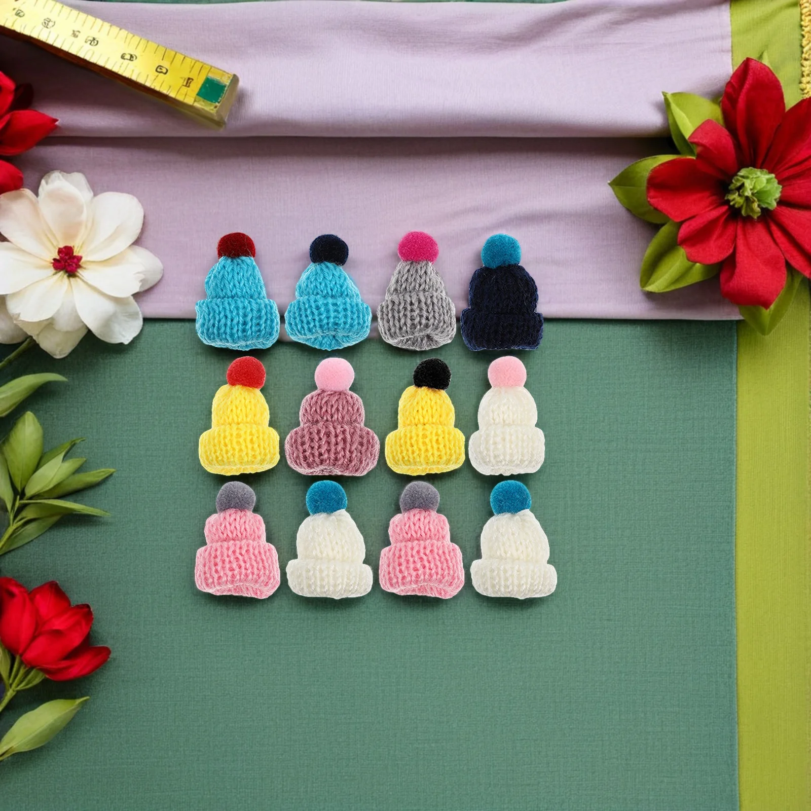 

12Pcs Creative Mini Knit Hats Premium Quality DIY Decoration Supplies for Holiday Gifts Photo Props Room Decor Fashion Accents