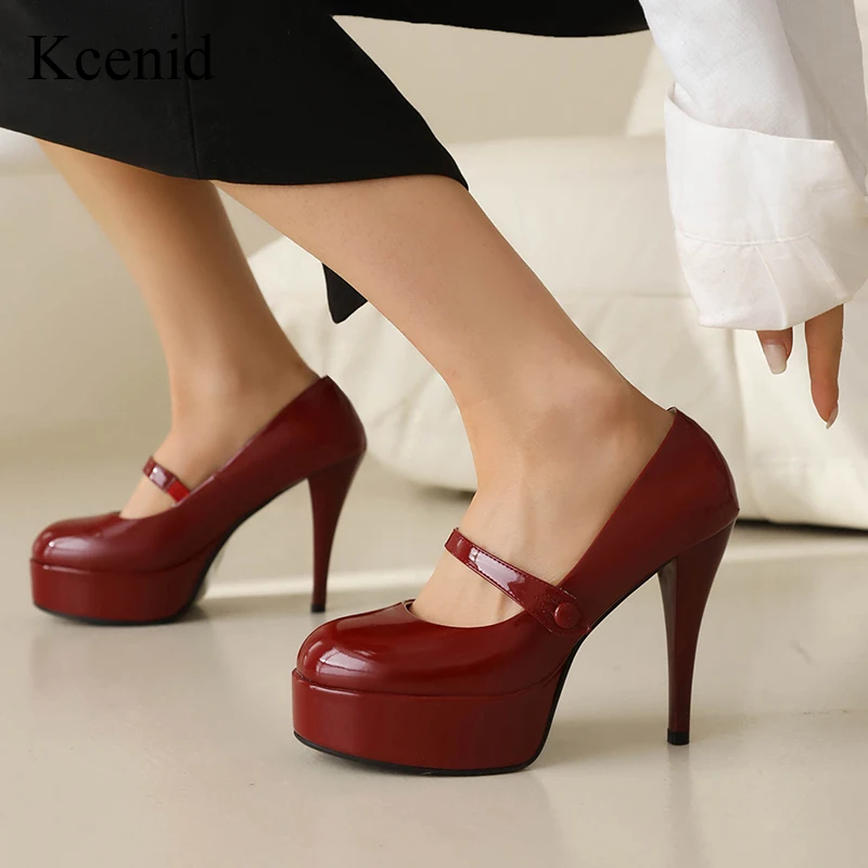 

Kcenid 2023 New Sexy Women Pumps Retro Mary Janes High Heels Party Platform Dress Party Wedding Basic Shoes Woman Big Size 42 43