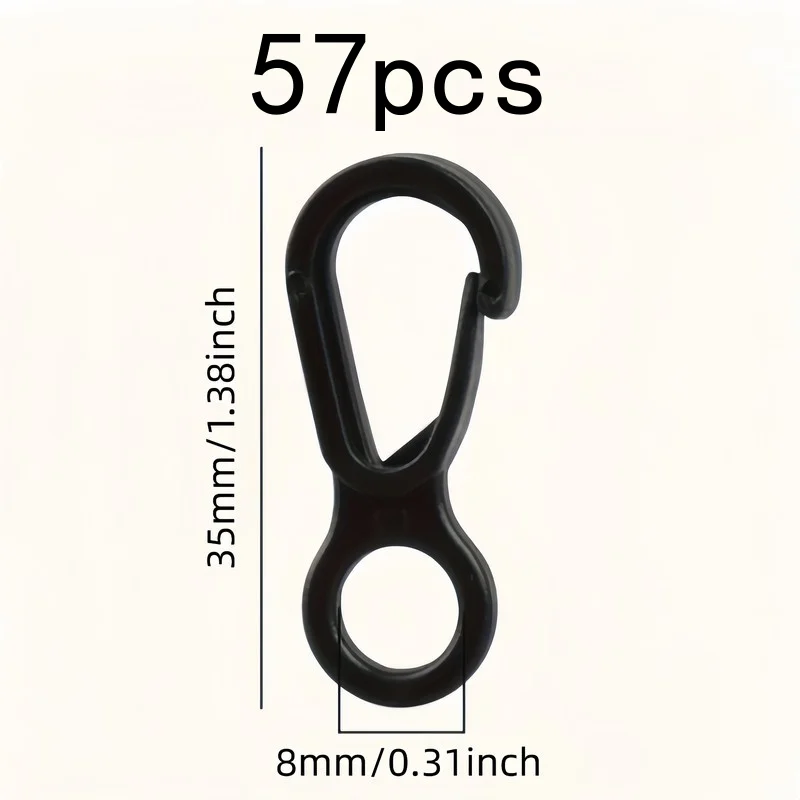 Pack of 57 Snap Hooks, Easy to Clip and Unclip, for Camping, Keychains and Backpack Gear, Easy to Install