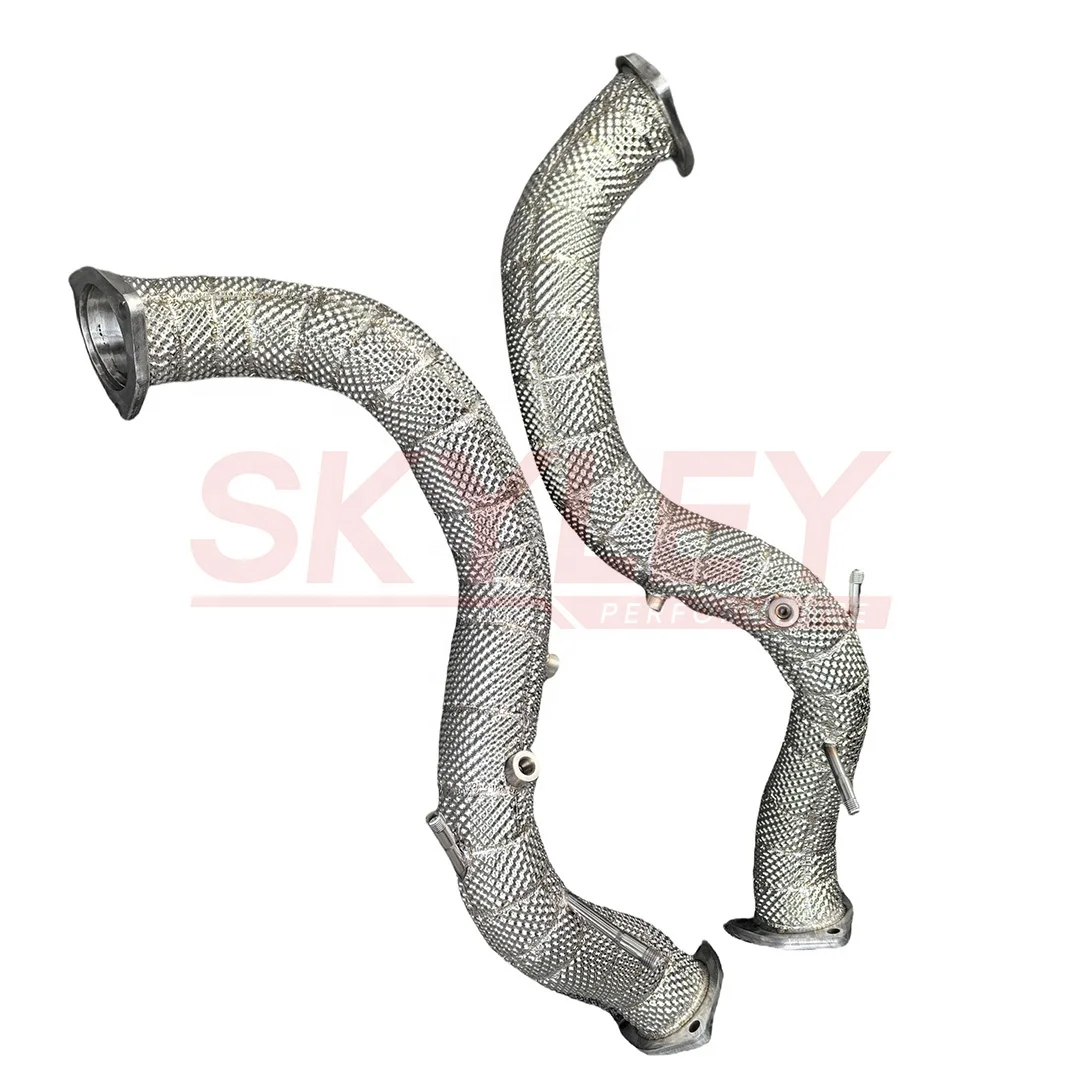 النازل لبورشه 718 كايمان GT4 RS 4.0L 2022-2025 زيادة إخراج الهواء العادم النازل الأنابيب الأمامية المستقيمة #3