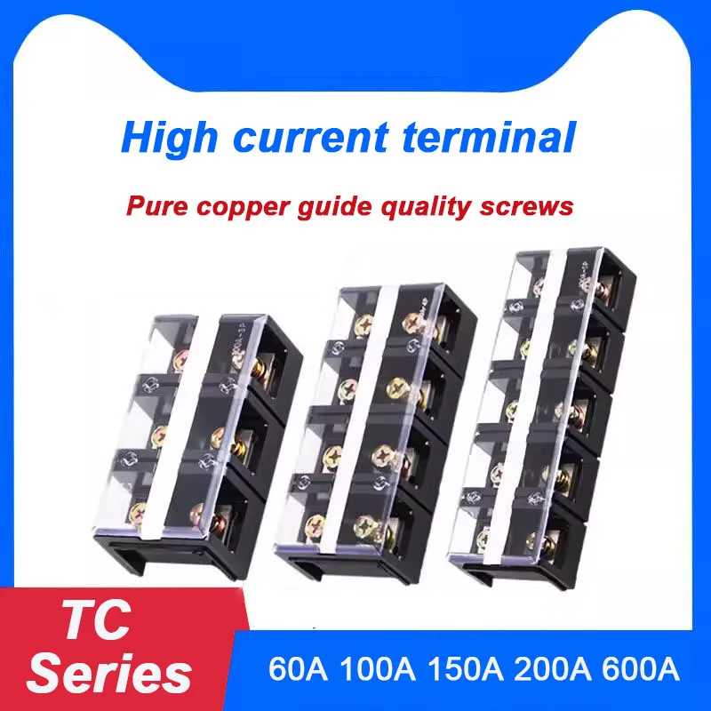 TC Series Terminal Block Copper High Current Terminal Board 3/4/5 Bit Terminal Box Fixed 60A Wire Connector