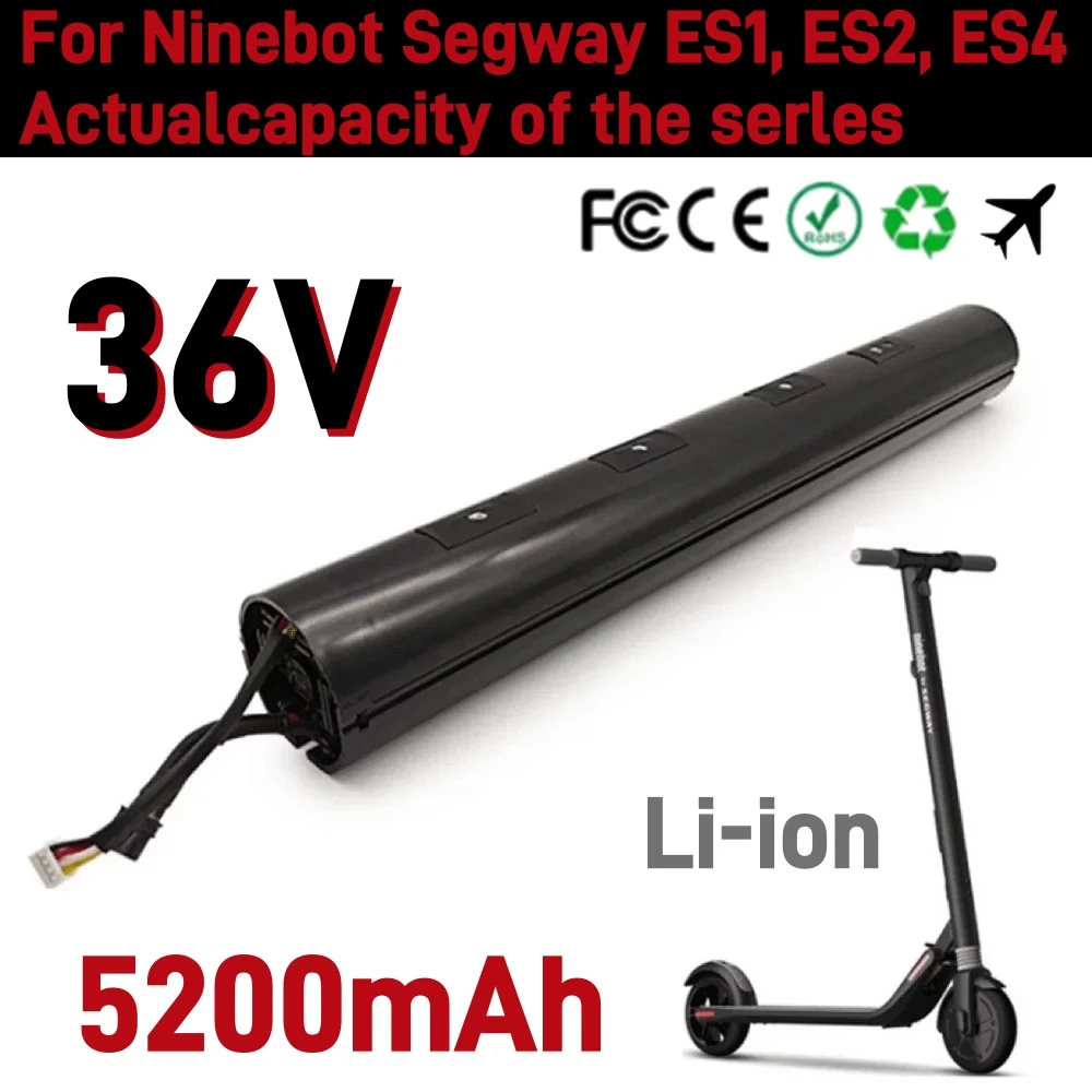 👍👍 36V 5200mAh Rechargeable Lithium Ion Battery, For Ninebot Scooter ES1 ES2 ES3 ES4 Smart Electric Scooter Battery