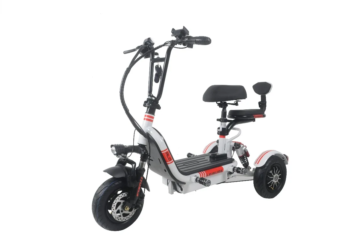 2026 sporty white electric tricycle | Rear shock absorption | LED lights and LCD display | CE certification