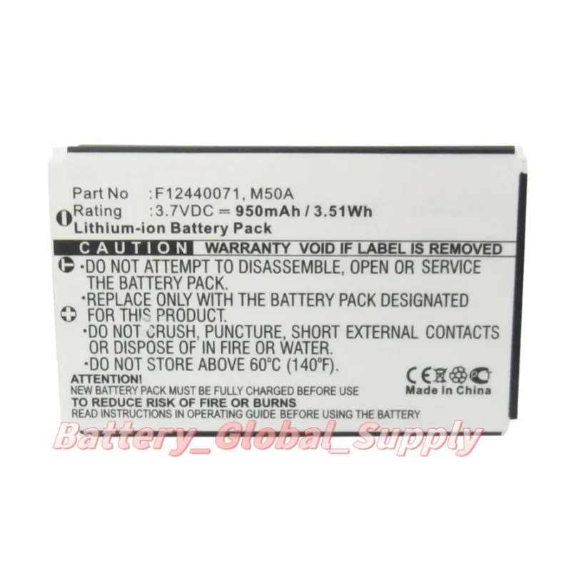 

Battery for 190304 - 2004 F12440071 M50A Mini 3.7v 950mAh 1PC