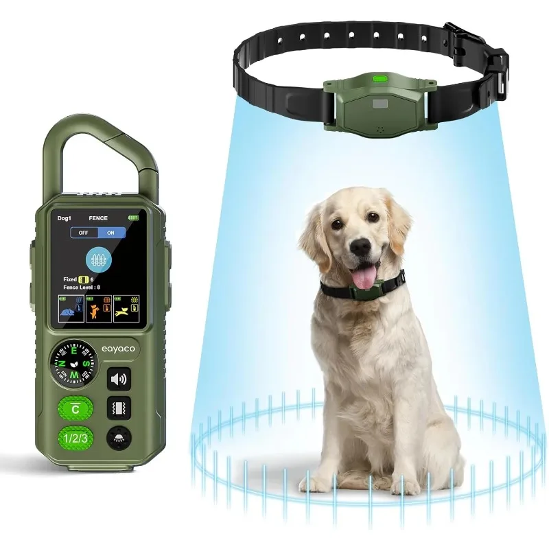 Wireless Electronic Pet Containment System IPX7 Waterproof Rechargeable Shock Collar Dog Wireless Electric Fence for Dogs